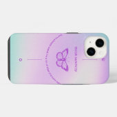 iPhone 14 カース - 反射蝶々デザイン iPhoneケース (裏面横)