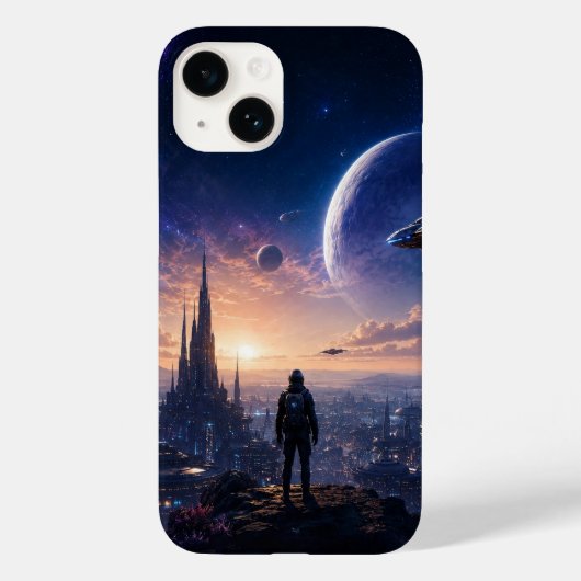 iPhone 14 カーゼ • SFの未来都市風景 Case-Mate iPhoneケース (裏面)