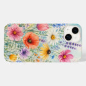 iPhone 14 手帳型ケース 水彩のワイルドフラワー Case-Mate iPhoneケース (裏面 (横))