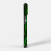 iPhone 14 抽象的 ブラック グリーン ケース (右側面)