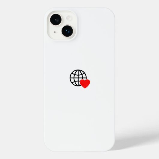 iPhone 14 Plusケース | 地球ハートカバー iPhoneケース (裏面)