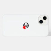 iPhone 14 Plusケース | 地球ハートカバー iPhoneケース (裏面横)