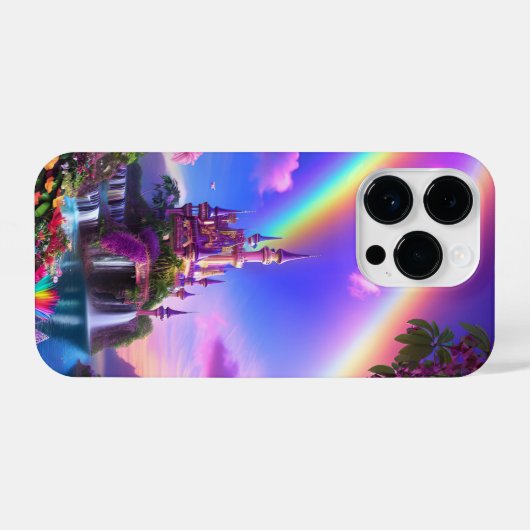 iPhone 14 Pro case with magical landscape iPhoneケース (裏面横)