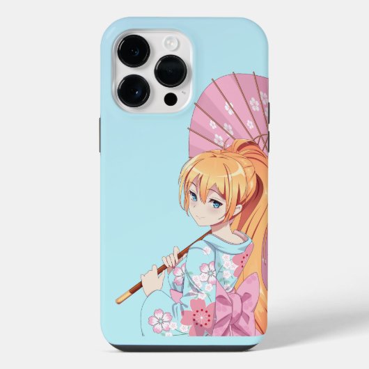 iPhone 14 Pro Maxアニメガールケースカバー iPhoneケース (裏面)
