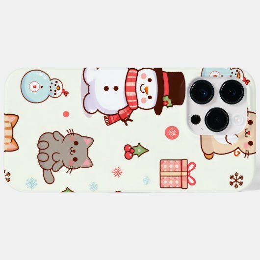 iPhone 14 Pro Maxケース – Cat雪だるま Case-Mate iPhoneケース (裏面 (横))