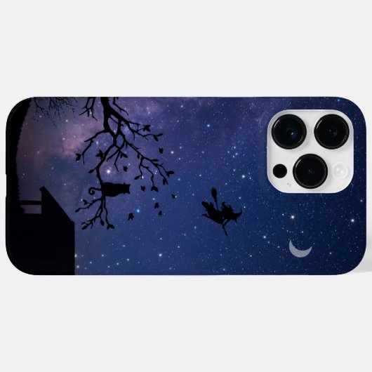 iPhone 14 Pro Max Case – Blue Halloween Illustrati Case-Mate iPhoneケース (裏面 (横))