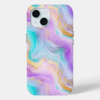 iPhone 15カラフルケースAgate Marbled鮮やか Gem iPhone 15ケース