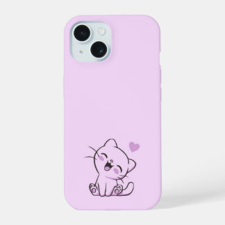 iPhone 15ケースこんにちは子猫テーマ 15ケース