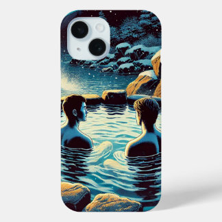 iPhone 15ケース – 温泉の若い男性