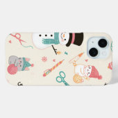 iPhone 15ケース – 猫雪だるま Case-Mate iPhoneケース (裏面 (横))