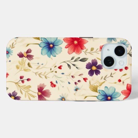 iPhone 15電話ケースW/エレガントフローラデザイン Case-Mate iPhoneケース (裏面 (横))