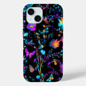 iPhone 15電話ケースw/ネオン鮮やかフローラデザイン Case-Mate iPhoneケース (裏面)