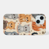 iPhone 15 ケース かわいい子猫柄 スマホケース (裏面横)
