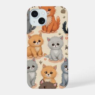 iPhone 15 ケース かわいい子猫柄 スマホケース