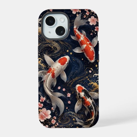 iPhone 15 用 高級和風鯉魚手機殻 15ケース (裏面)
