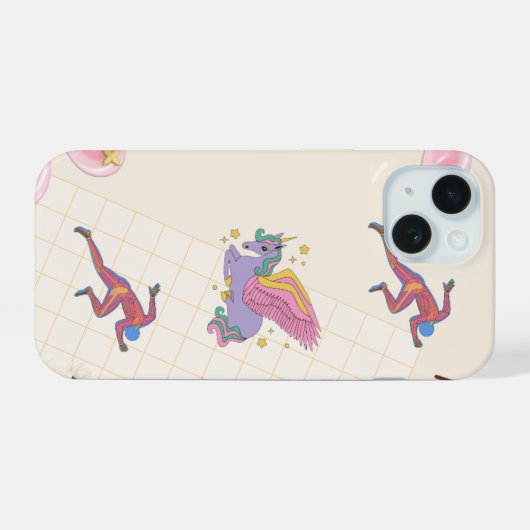 iPhone 15 Case with a unicorn 15ケース (裏面横)