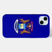 iPhone 15 Plus Case-Mate ミシガン州の旗 iPhoneケース (裏面 (横))