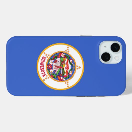 iPhone 15 Plus Case-Mate, Minnesota flag Case-Mate iPhoneケース (裏面 (横))