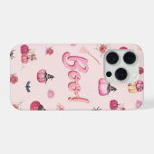 iPhone 15 Proピンクパンプキンテーマ iPhoneケース (裏面横)