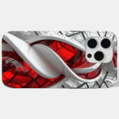 iPhone 15 pro最大ケース赤とシルバー色 Case-Mate iPhoneケース (裏面 (横))