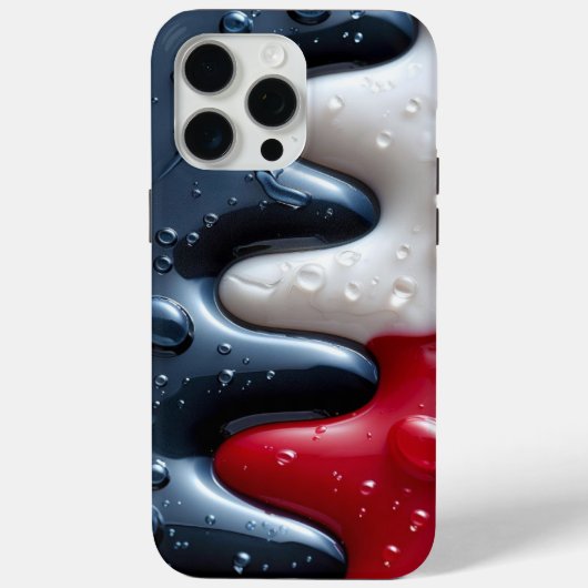 iPhone 15 pro最大ケース赤、白、黒クリーミー Case-Mate iPhoneケース (裏面)