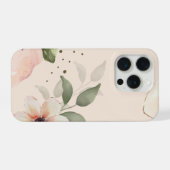 iPhone 15 Pro ケース (美しい花柄デザイン) (裏面横)
