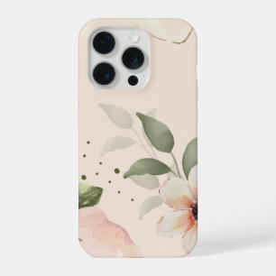 iPhone 15 Pro ケース (美しい花柄デザイン)