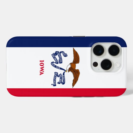 iPhone 15 Pro Case-Mate, Iowa flag Case-Mate iPhoneケース (裏面 (横))