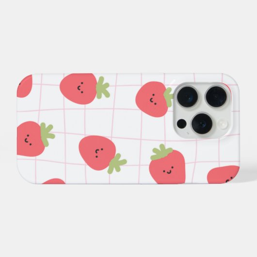 IPhone 15 pro cute strawberry case iPhoneケース (裏面横)