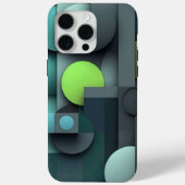 iPhone 15 pro maxケース黒と緑 Case-Mate iPhoneケース (裏面)