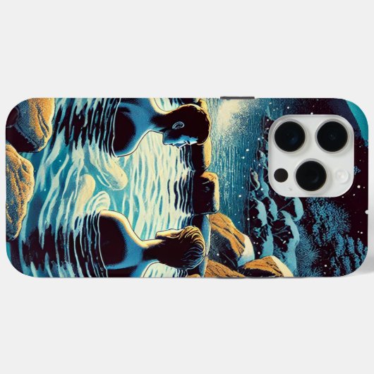 iPhone 15 Pro Maxケース – 温泉の若者 Case-Mate iPhoneケース (裏面 (横))