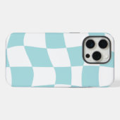 iPhone 15 Pro Max | チェッカーボードティール(緑がかった色)ケース iPhoneケース (裏面横)