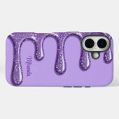 iPhone 16ケースラベンダーグリッタードリップ Case-Mate iPhoneケース (裏面 (横))