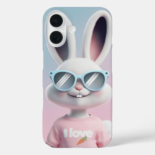 iPhone 16ケース私はニンジンbunny大好き Case-Mate iPhoneケース (裏面)