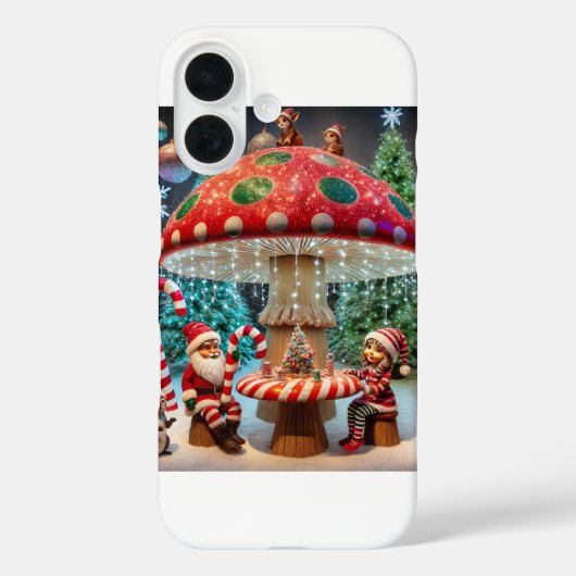 iPhone 16ケース:クリスマスキノコデザイン Case-Mate iPhoneケース (裏面)