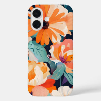 iPhone 16ケース ビビッドボールドフラワーデザイン