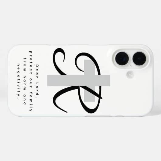 iPhone 16ケース、宗教的なクロスと祈りの言葉 Case-Mate iPhoneケース (裏面 (横))
