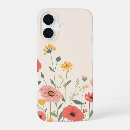 iPhone 16 かわいい 花柄 カバー (裏面)