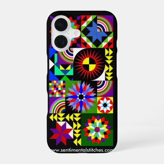 iPhone 16 ケース - キルトコラージュ (裏面)