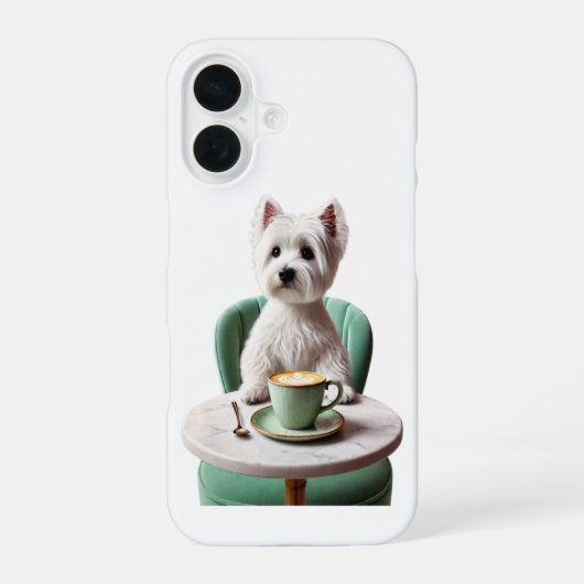 iPhone 16 ケース - ラテを飲むウエスティ (裏面)