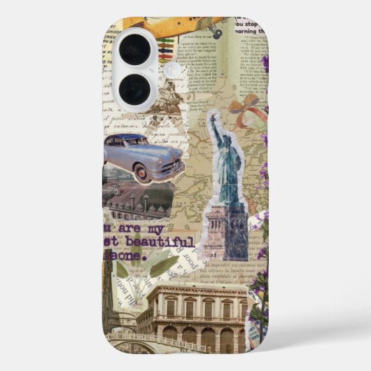 iPhone 16 ケース ヴィンテージ ヨーロッパ風 コラージュデザイン Case-Mate iPhoneケース (裏面)