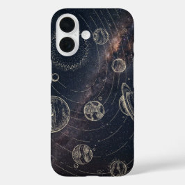 iPhone 16 スペースケース - 惑星と銀河のアートワーク 16ケース
