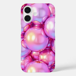 iPhone 16 虹彩粉色 3D 光澤氣泡手機殼 16ケース