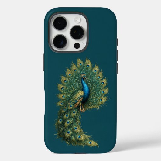 iPhone 16 Pro エレガントなクジャクのケース カバー (裏面)