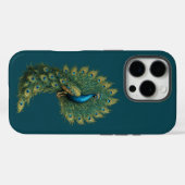 iPhone 16 Pro エレガントなクジャクのケース カバー (裏面 (横))