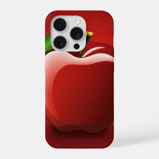 iPhone 16 Pro ケース | 赤いアップルロゴデザイン | シンプル (裏面)
