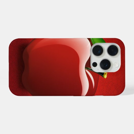 iPhone 16 Pro Case | Red Apple Logo Design | Minim iPhoneケース (裏面横)