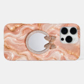 iPhone 16 Pro Maxケース ローズゴールド 大理石 カスタム iPhoneケース (裏面横)