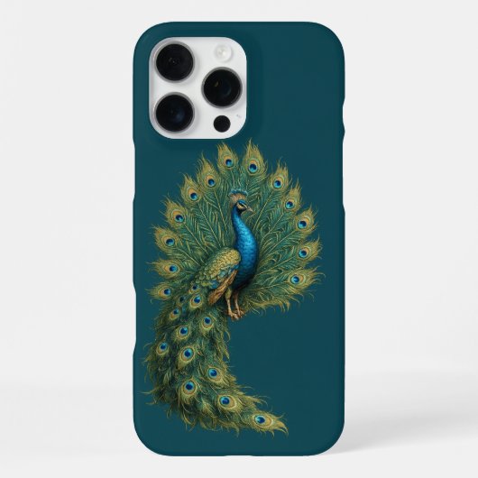 iPhone 16 Pro Max用 高級クジャクアートケース iPhoneケース (裏面)