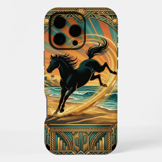 iPhone 16 Pro Max Case ,Wild Black Horse Freedom  iPhoneケース (裏面)